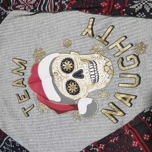 Womens Team Naughty Christmas Shirt & Ugly Christmas Sweater. Both Womens Large